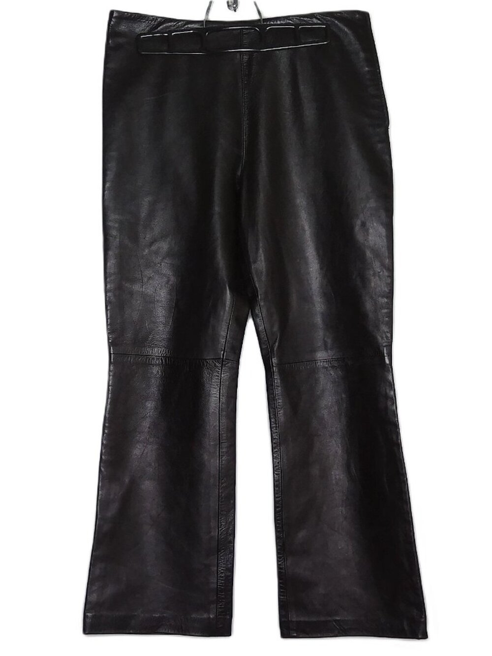 New So Pretty Paris Buttery Soft Black Leather Pants Sergio Mimrani Bootcut  40